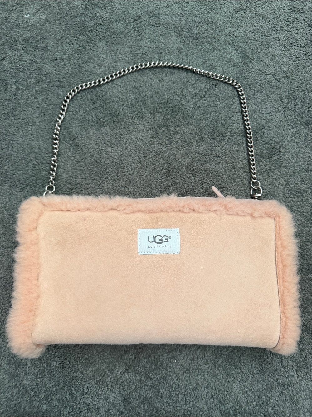 UGG Blush Pink Shearling Chain Clutch